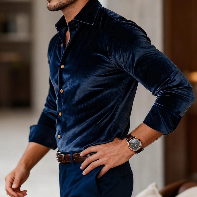 Kalana - Camisa Elegante de Manga Comprida Com Gola
