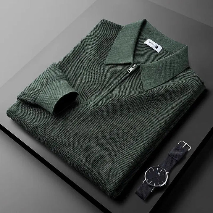 Clifford - Camisola De Malha Com Gola E Fecho De Correr De Um Quarto