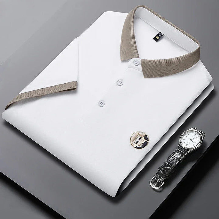 Angan - Camisa Polo Elegante em Dois Tons