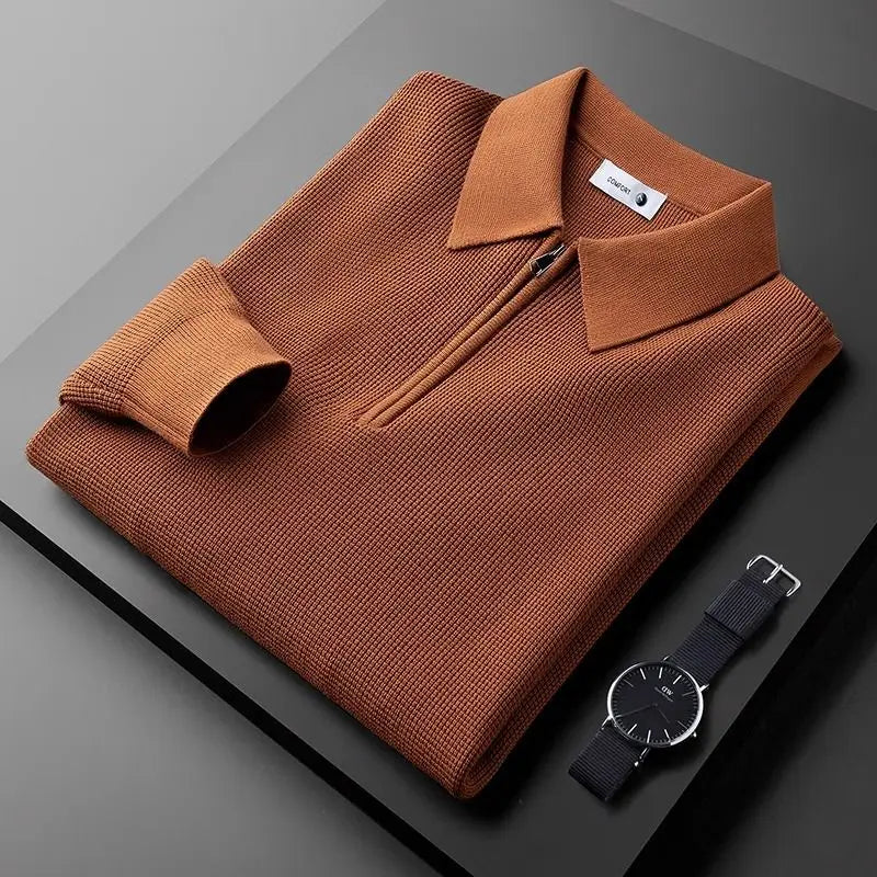Clifford - Camisola De Malha Com Gola E Fecho De Correr De Um Quarto