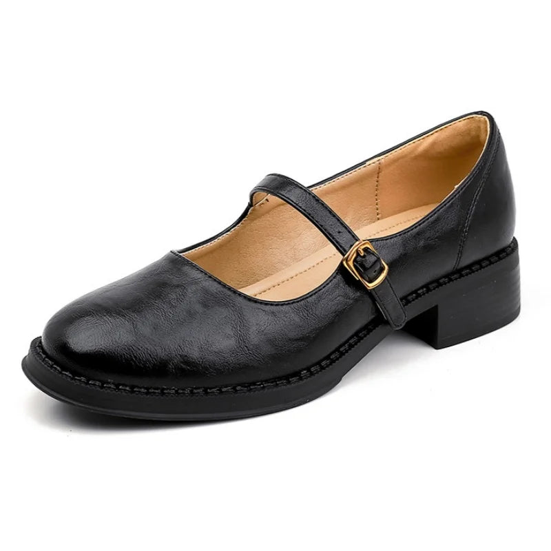 Donia - Sapatos De Couro Confortáveis Com Tira