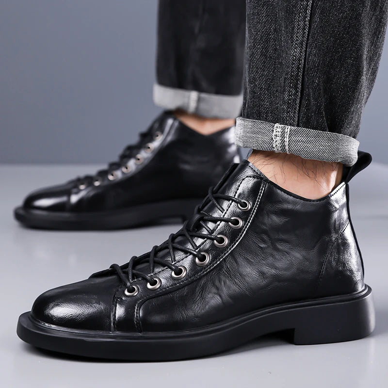 Ailton - Botas De Couro Com Atacadores