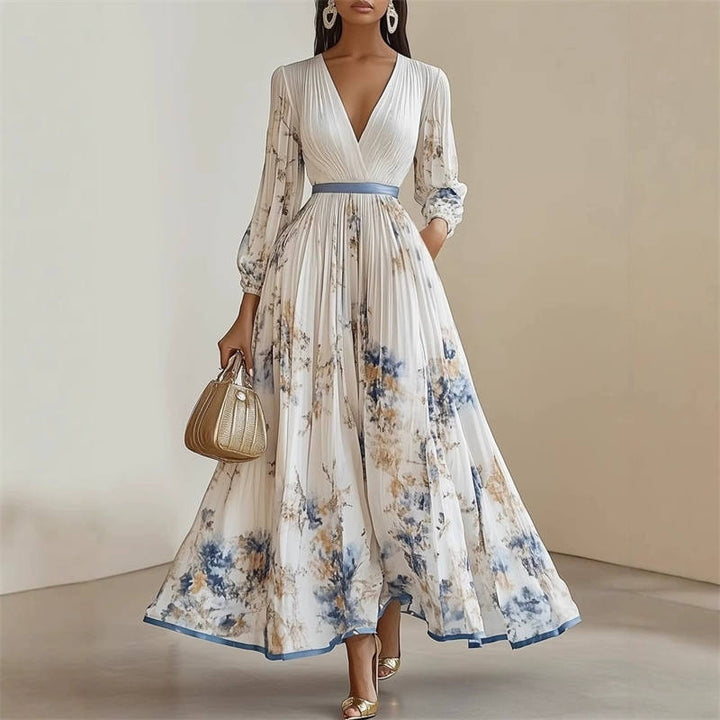 Pramudi - Vestido Maxi Elegante de Manga Comprida