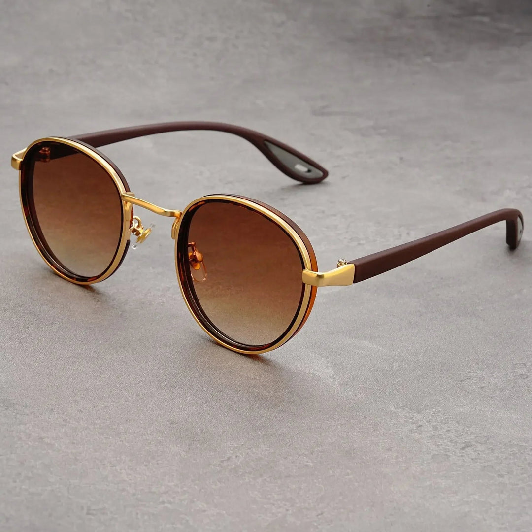 NoirGlow - Óculos de sol circulares Luxe Eclipse