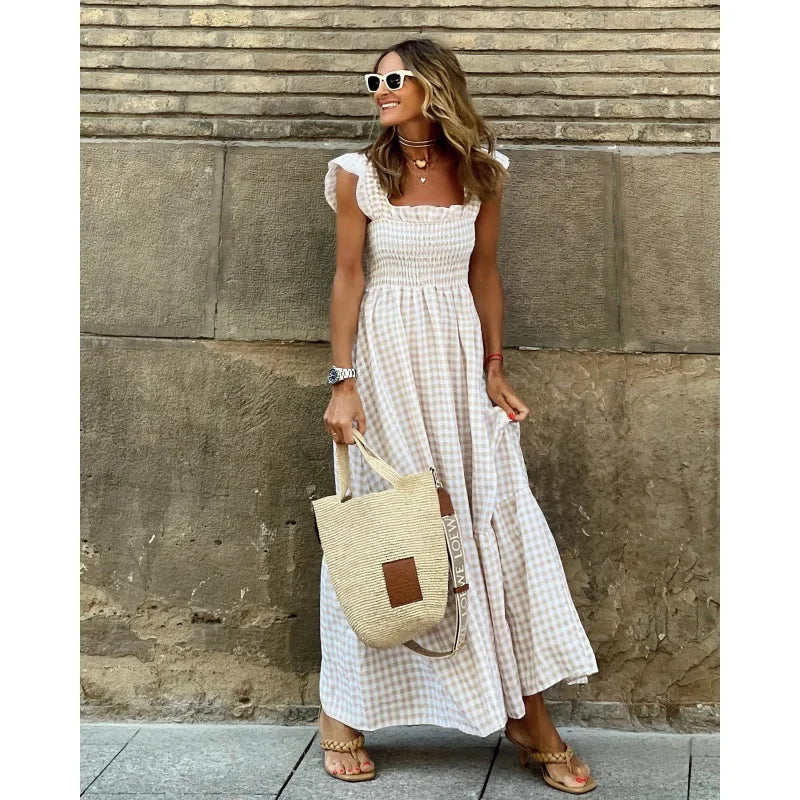 Jayne - Vestido Maxi SEM Mangas Com Decote Quadrado