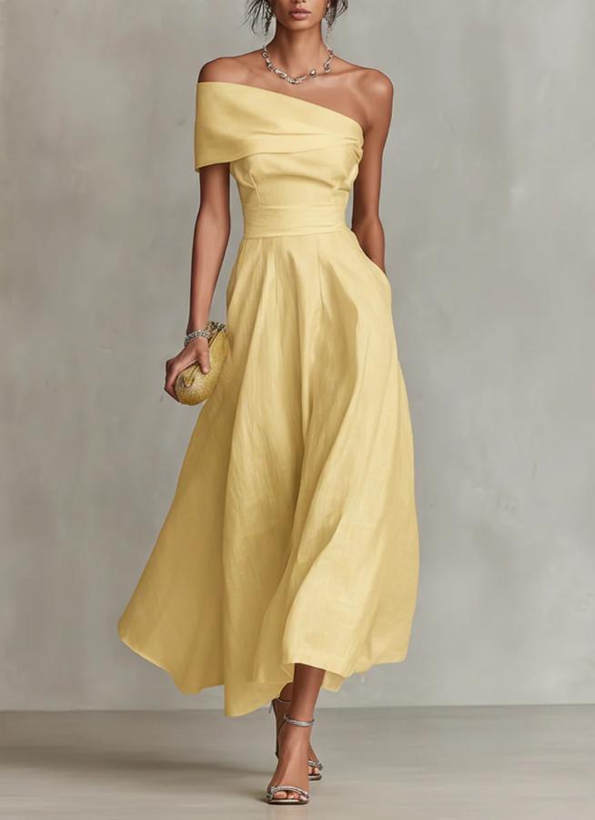 Nermin - Vestido Maxi Com Ombros À Vista