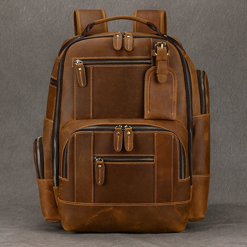 SummitCarry - Mochila De Viagem Em Couro Vintage