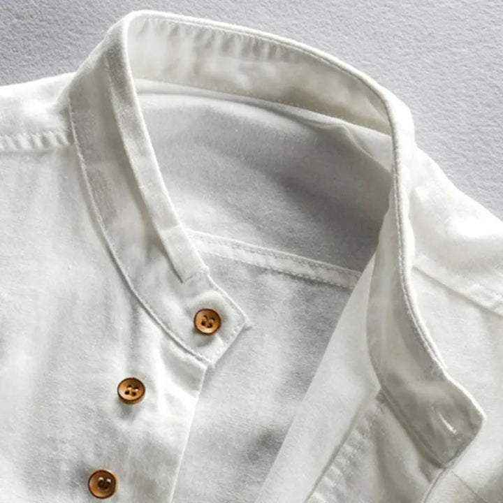 Hrvoje - Camisa Elegante Com Gola Mandarim