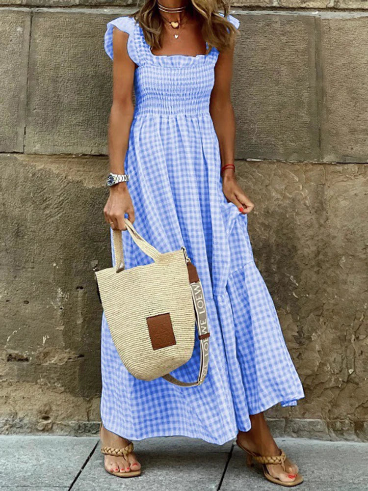 Jayne - Vestido Maxi SEM Mangas Com Decote Quadrado