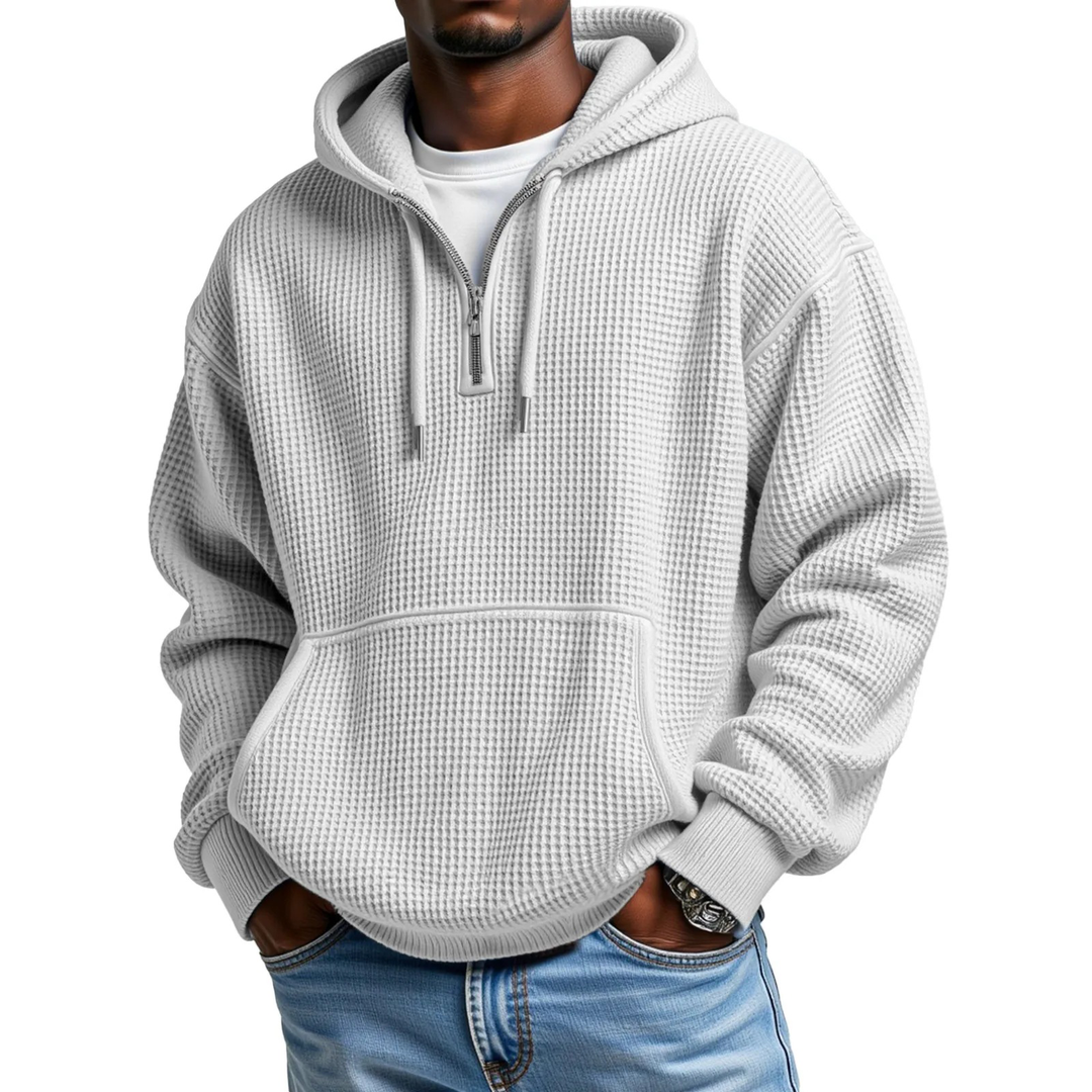 Mackenzie - Camisola Com Capuz De Manga Comprida Em Malha Tipo Waffle