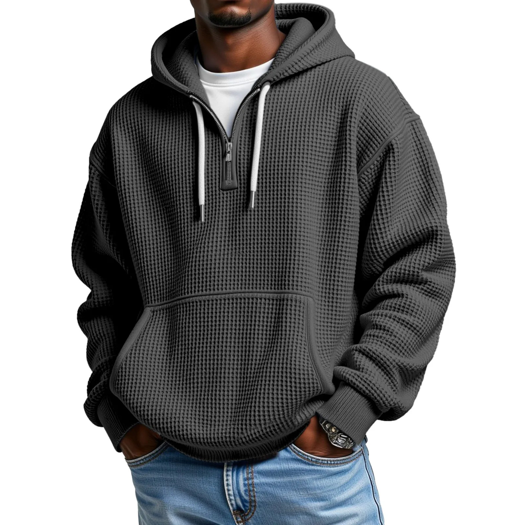 Mackenzie - Camisola Com Capuz De Manga Comprida Em Malha Tipo Waffle