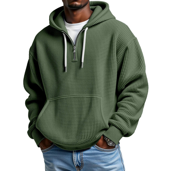 Mackenzie - Camisola Com Capuz De Manga Comprida Em Malha Tipo Waffle