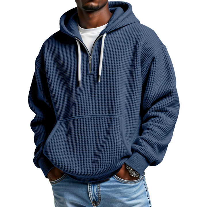 Mackenzie - Camisola Com Capuz De Manga Comprida Em Malha Tipo Waffle