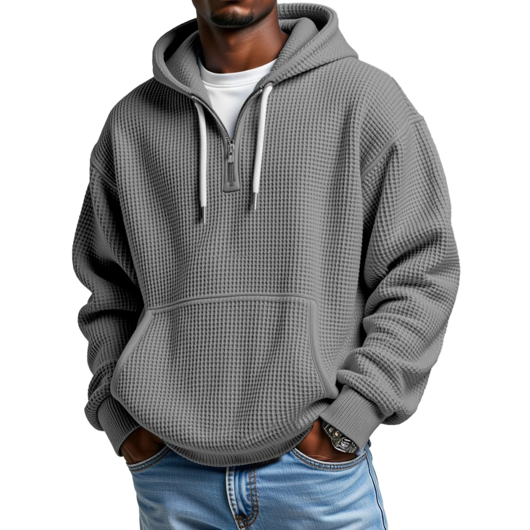 Mackenzie - Camisola Com Capuz De Manga Comprida Em Malha Tipo Waffle