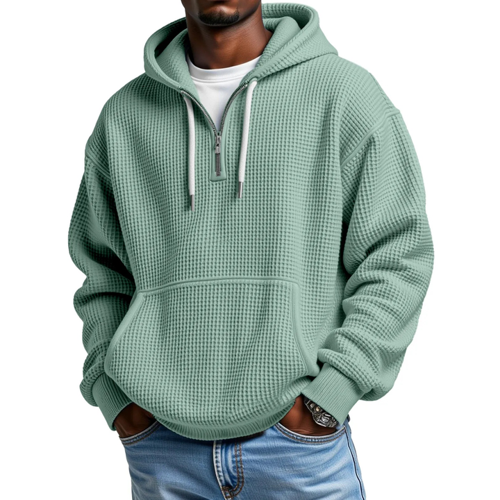 Mackenzie - Camisola Com Capuz De Manga Comprida Em Malha Tipo Waffle