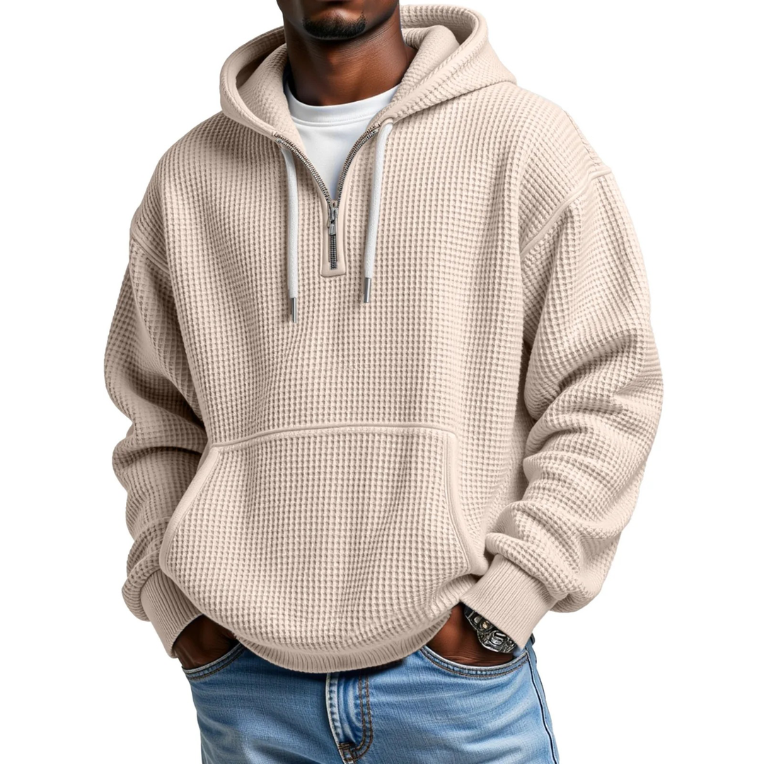 Mackenzie - Camisola Com Capuz De Manga Comprida Em Malha Tipo Waffle
