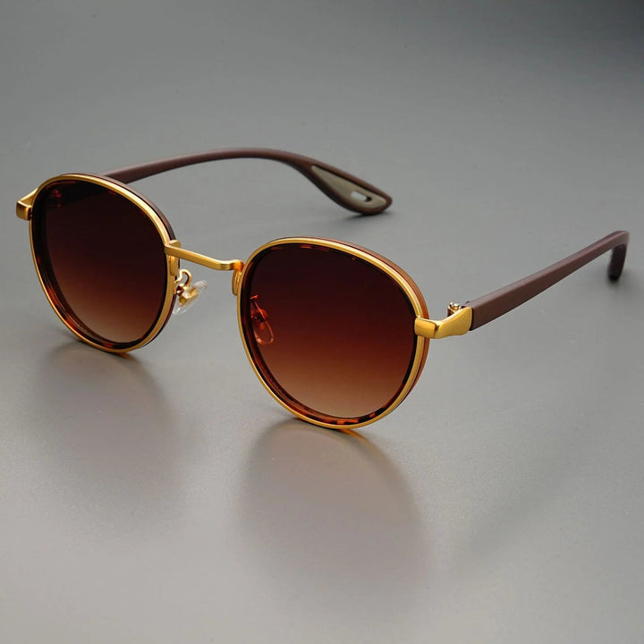 NoirGlow - Óculos de sol circulares Luxe Eclipse