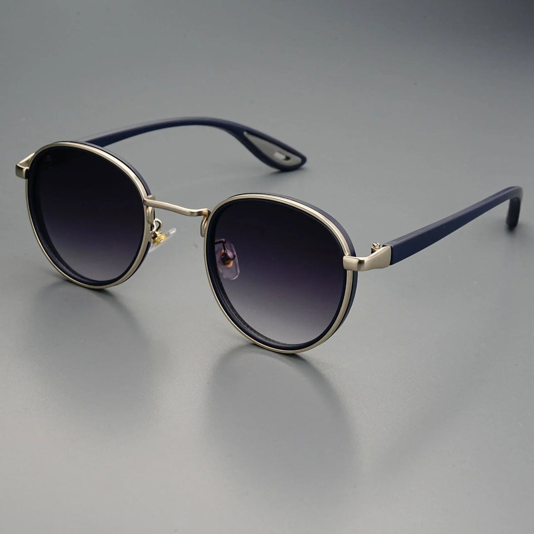 NoirGlow - Óculos de sol circulares Luxe Eclipse