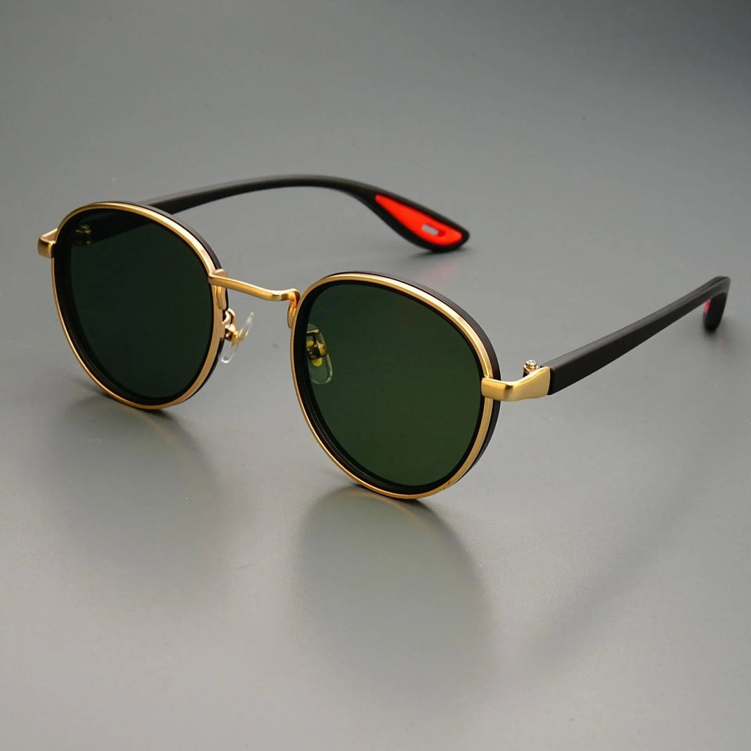 NoirGlow - Óculos de sol circulares Luxe Eclipse