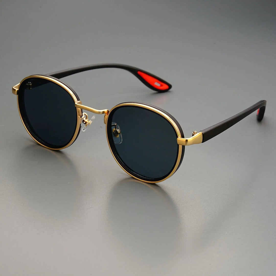 NoirGlow - Óculos de sol circulares Luxe Eclipse