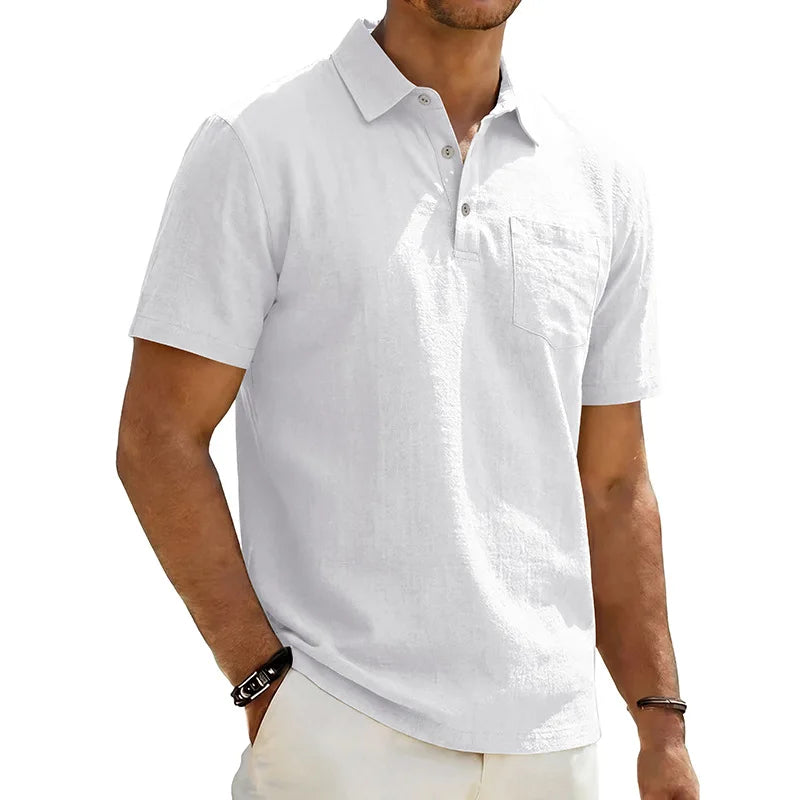 Josef - Camisa Polo De Linho De Manga Curta