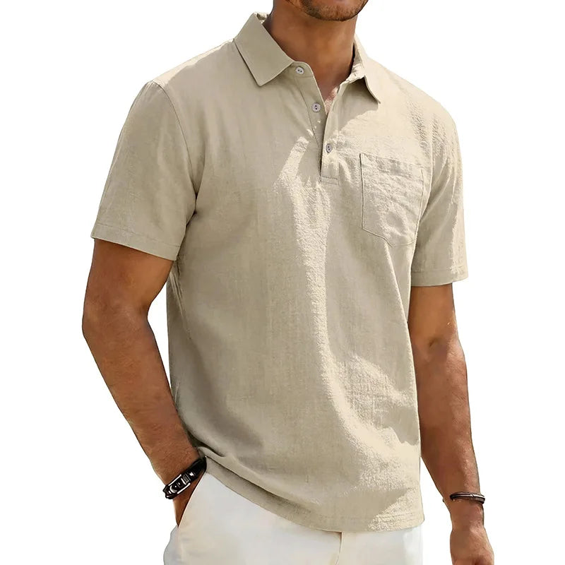 Josef - Camisa Polo De Linho De Manga Curta