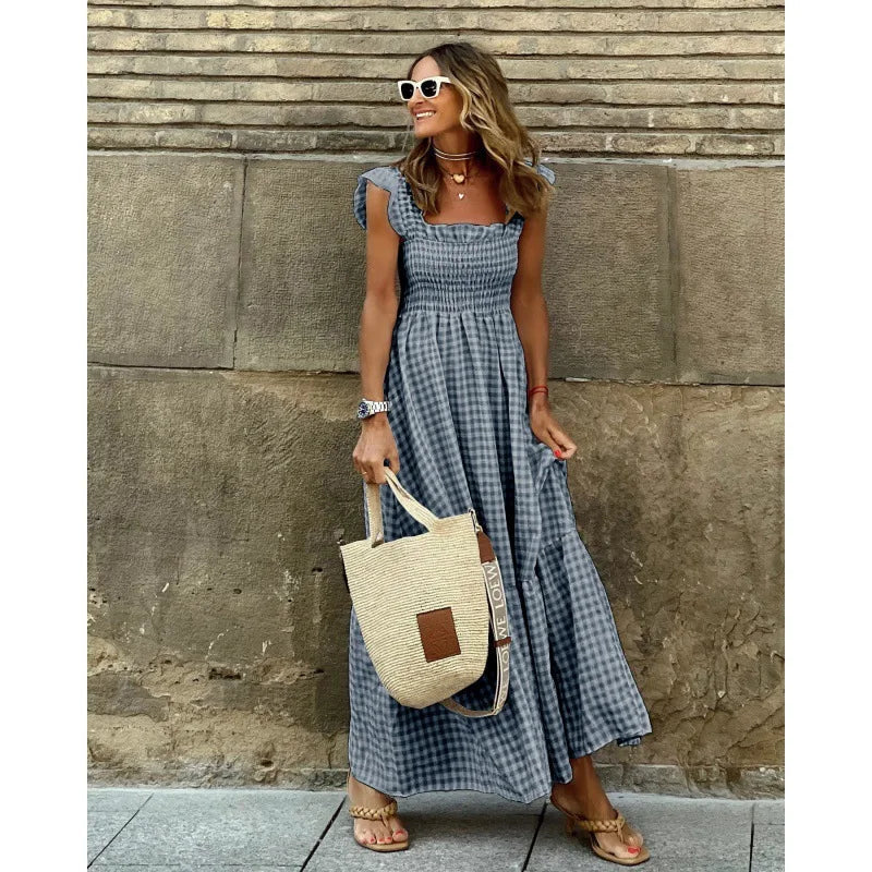 Jayne - Vestido Maxi SEM Mangas Com Decote Quadrado