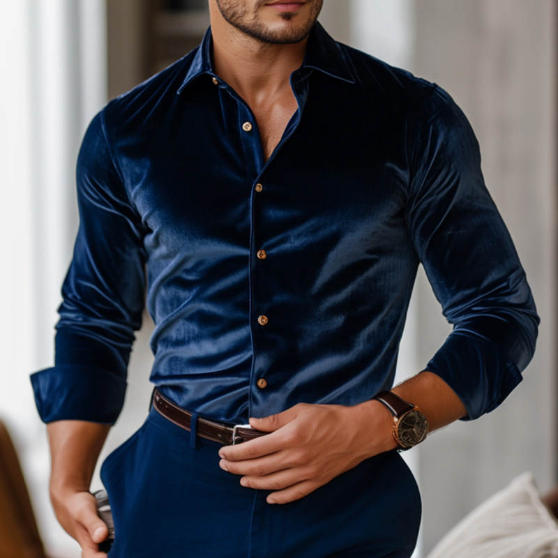 Kalana - Camisa Elegante de Manga Comprida Com Gola