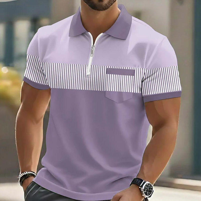 Brett - Camisa Polo Elegante Com Fecho