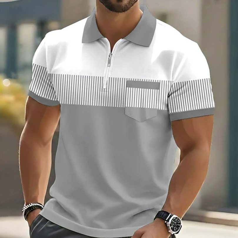 Brett - Camisa Polo Elegante Com Fecho