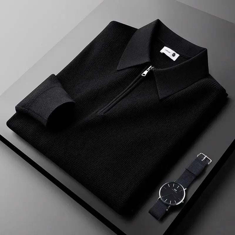 Clifford - Camisola De Malha Com Gola E Fecho De Correr De Um Quarto