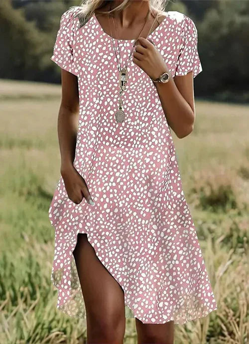 Giovana - Vestido Midi Elegante De Manga Curta