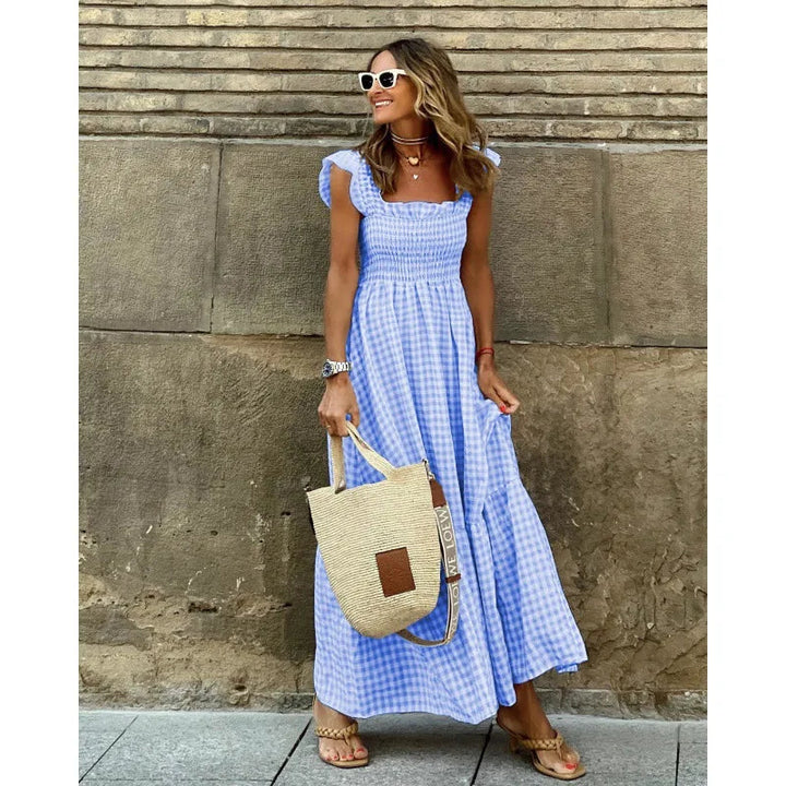 Jayne - Vestido Maxi SEM Mangas Com Decote Quadrado