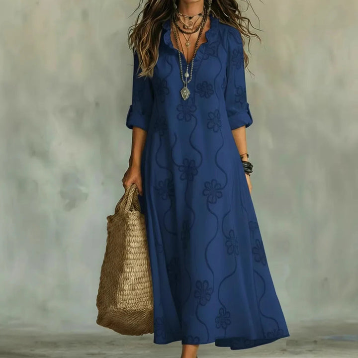 Alyxa - Vestido Comprido Com Bordados Florais