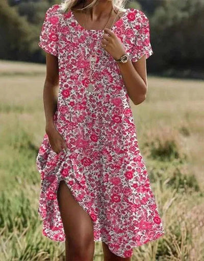 Giovana - Vestido Midi Elegante De Manga Curta