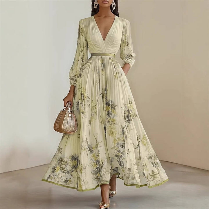 Pramudi - Vestido Maxi Elegante de Manga Comprida