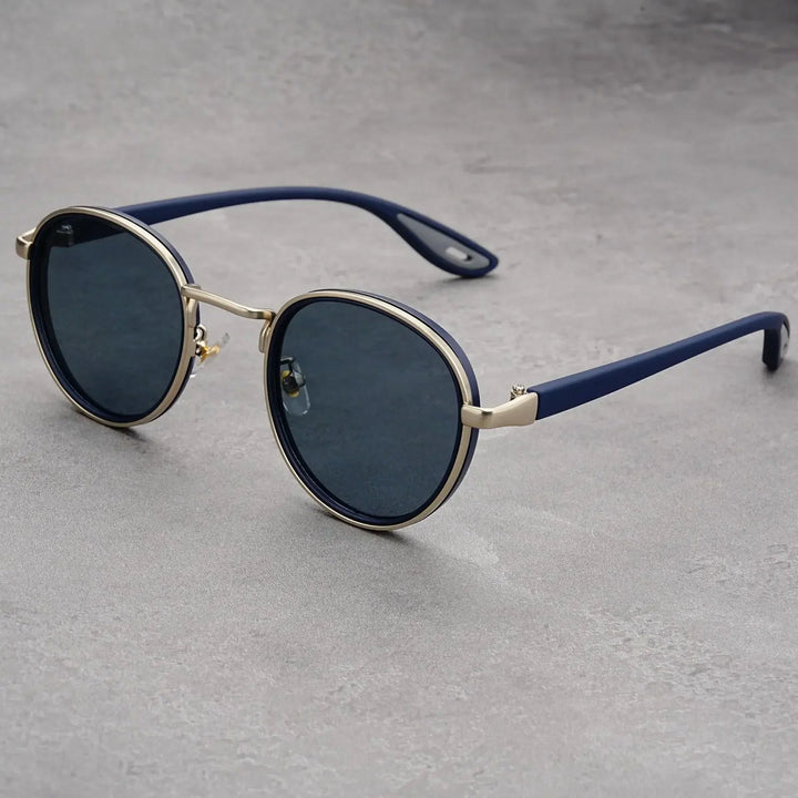NoirGlow - Óculos de sol circulares Luxe Eclipse