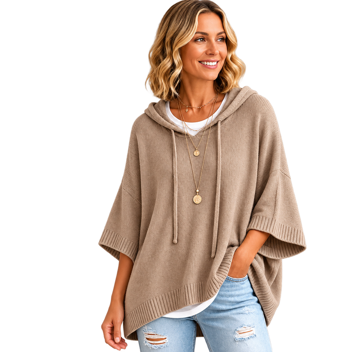 Kinala - Camisola Com Capuz De Malha Oversized Com Cordão
