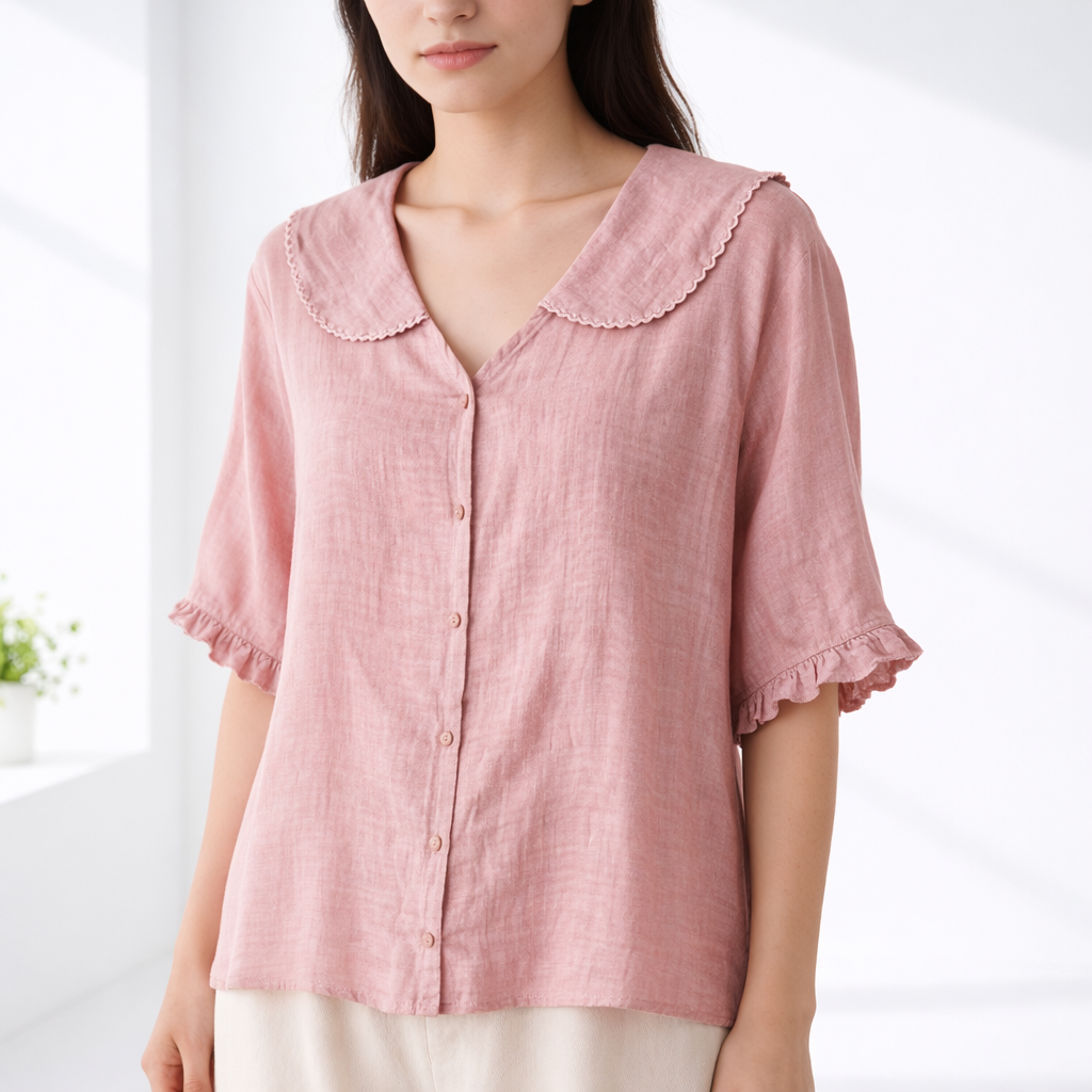Meygan - Blusa Com Gola Peter Pan