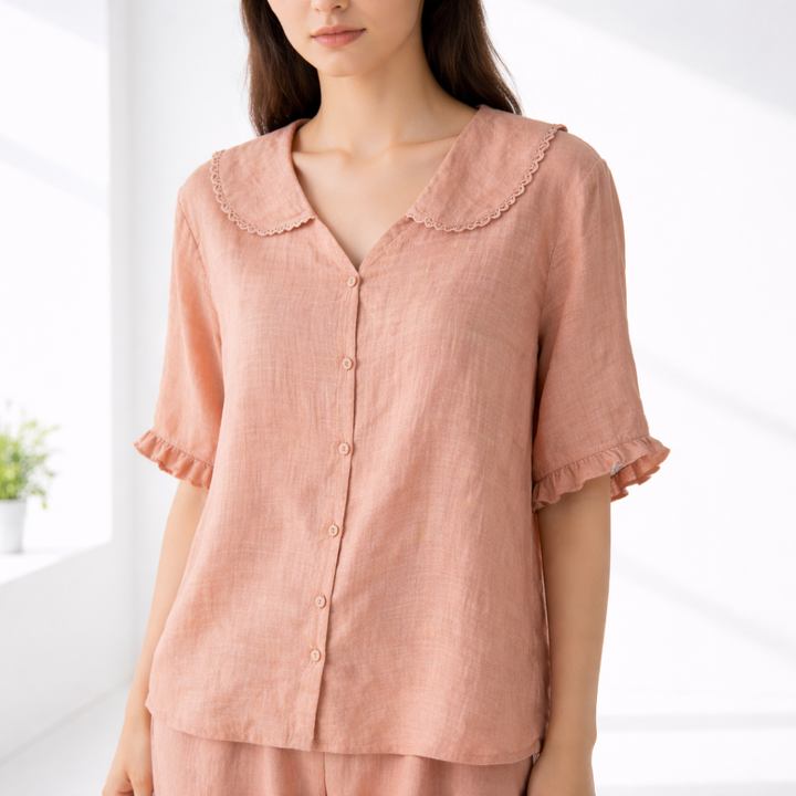 Meygan - Blusa Com Gola Peter Pan