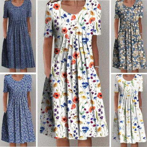 Nicolina - Vestido Floral Elegante em Algodão