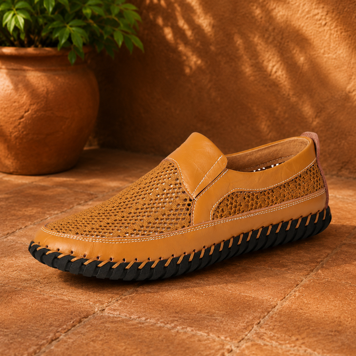 Joerg - Mocassins Sem Atacadores em Malha de Couro