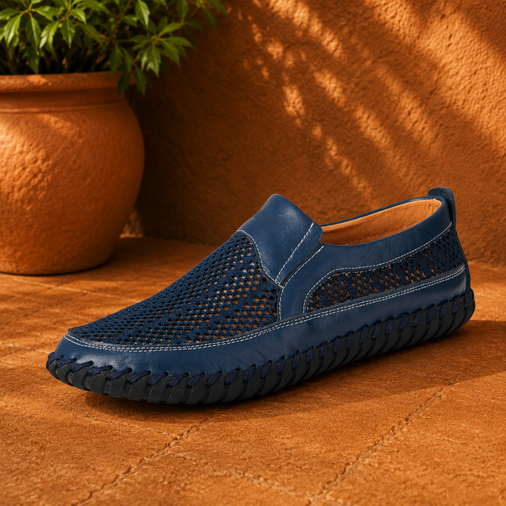 Joerg - Mocassins Sem Atacadores em Malha de Couro
