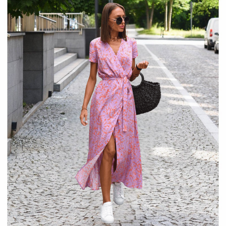 Theresita - Vestido Elegante Com Corte Envolvente