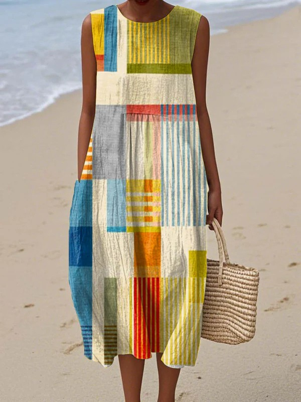 Elva - Vestido De Verão Sem Mangas Estampado