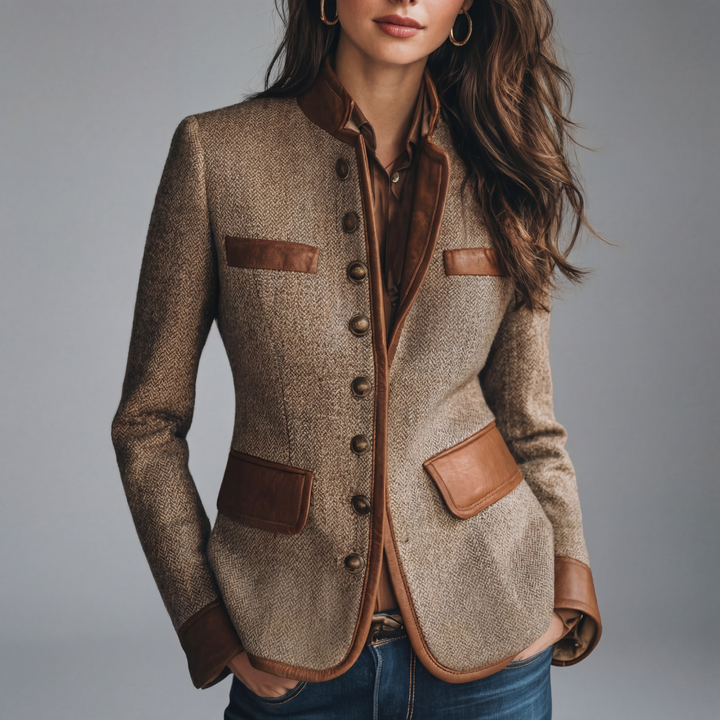 Yvanna - Casaco de Tweed Elegante e Clássico