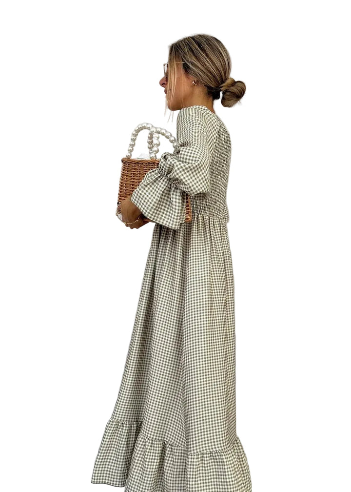 Helenee - Vestido Maxi Adrez Com Decote Redondo
