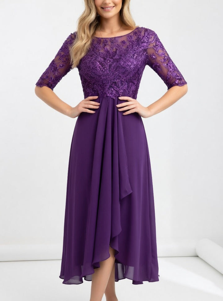 Zerda - Vestido Midi Elegante Em Renda