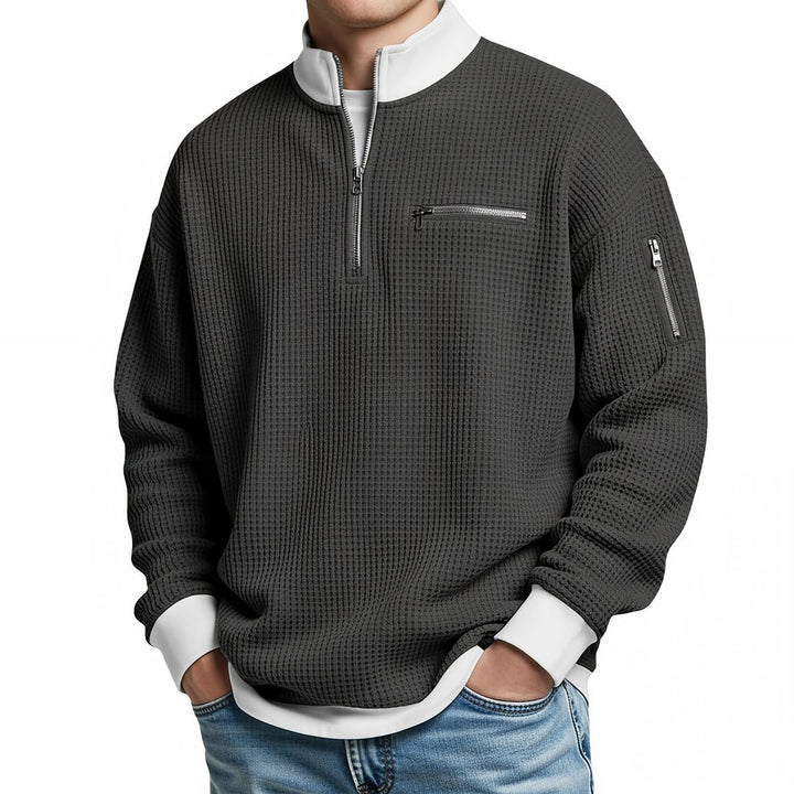 Jose - Camisola Elegante De Malha Com Meio Fecho