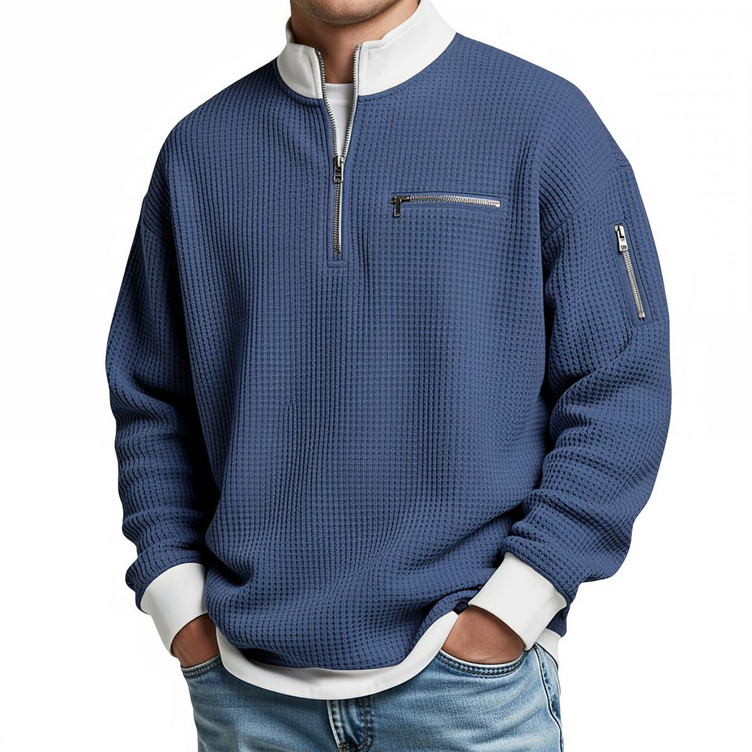 Jose - Camisola Elegante De Malha Com Meio Fecho